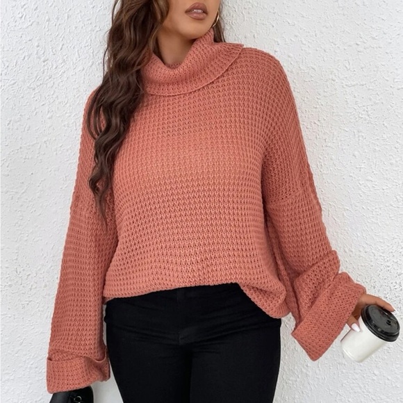 Luxe turtleneck knot sweater top - Picture 6 of 16